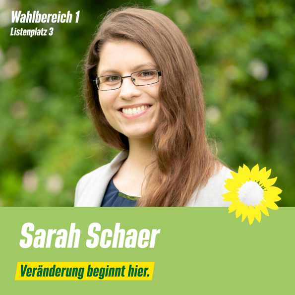 Sarah Schaer, Wahlbereich 1, Listenplatz 3